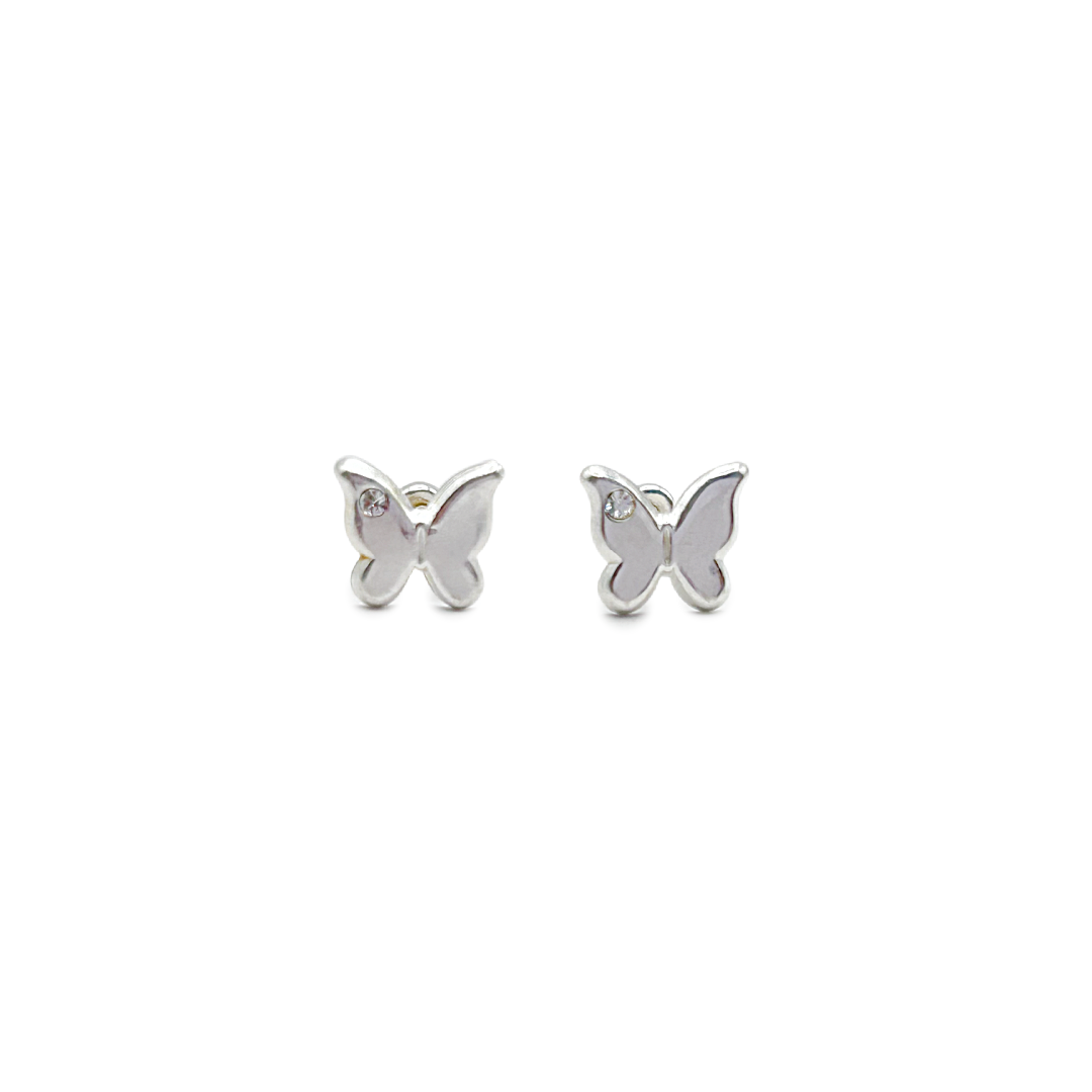 Broquel de Plata .925 con Zirconia, Mariposa