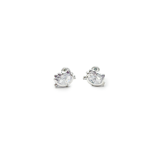 Broquel de Plata .925 con Zirconia, Kitty